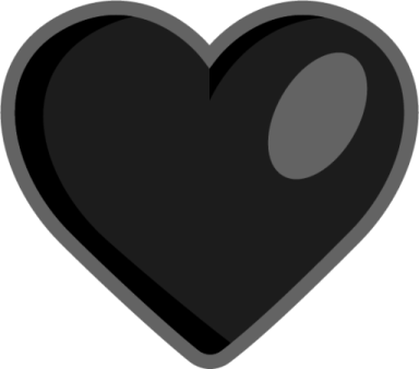 a black heart on a white background