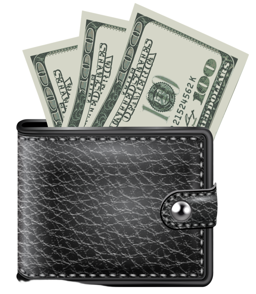 a wallet with money in it