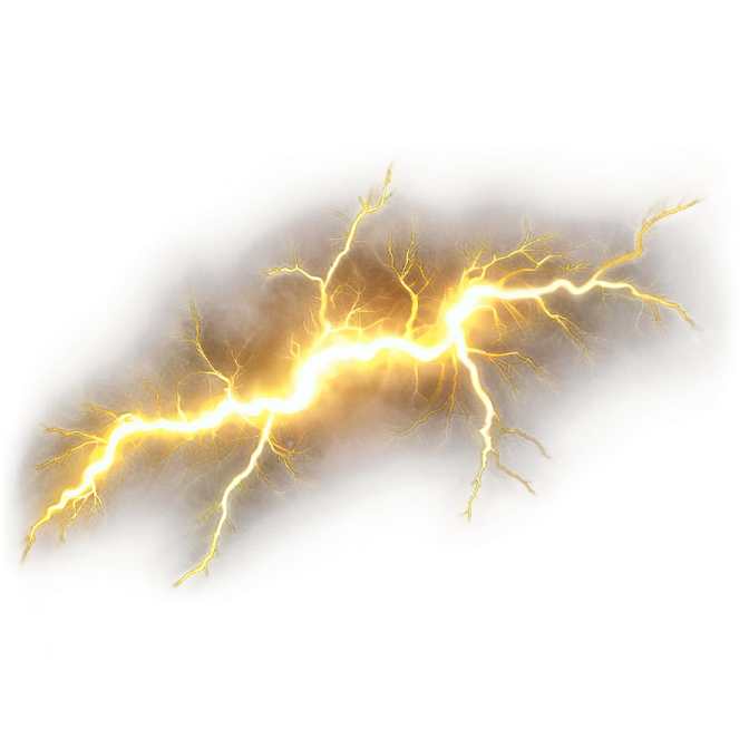 a lightning bolt on a white background