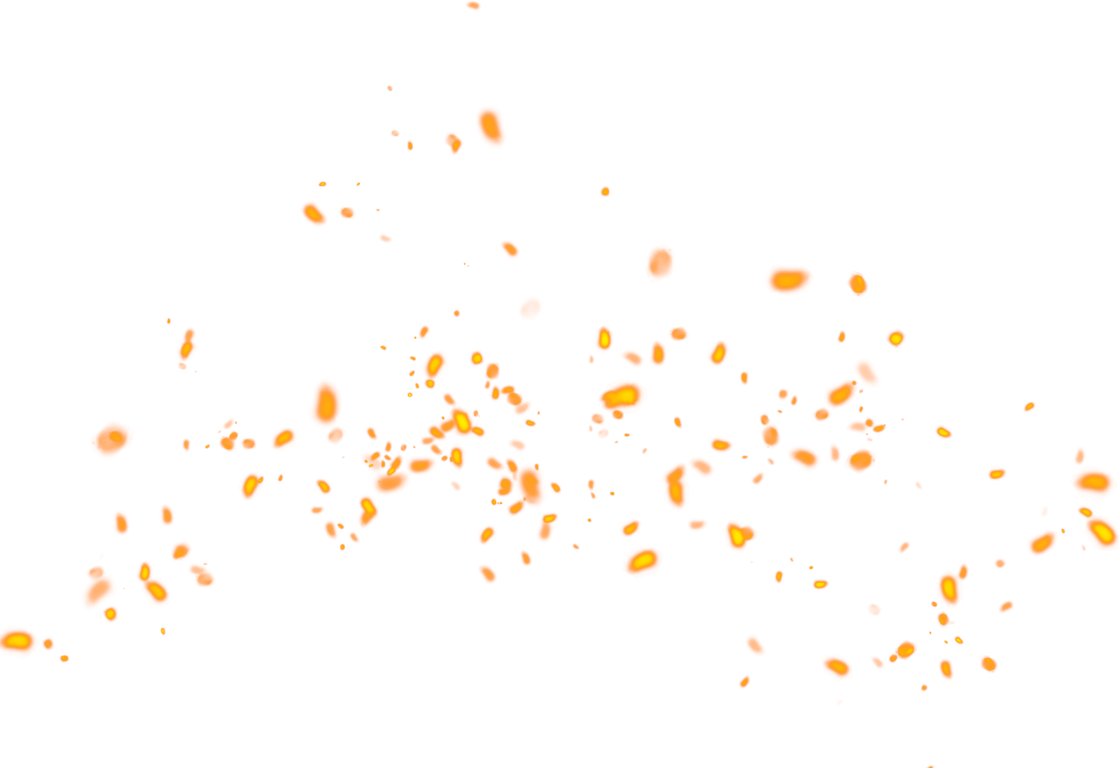 a white background with orange and yellow spots