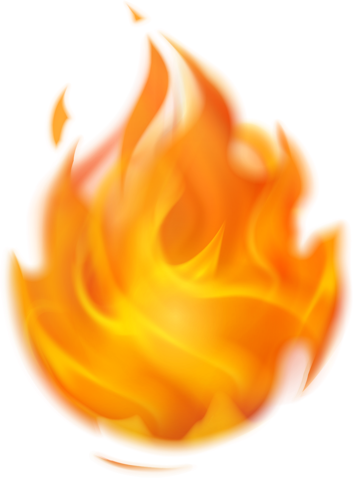a fire flame on a white background