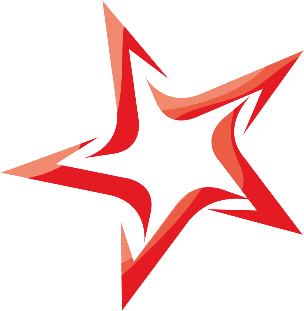 a red and brown star