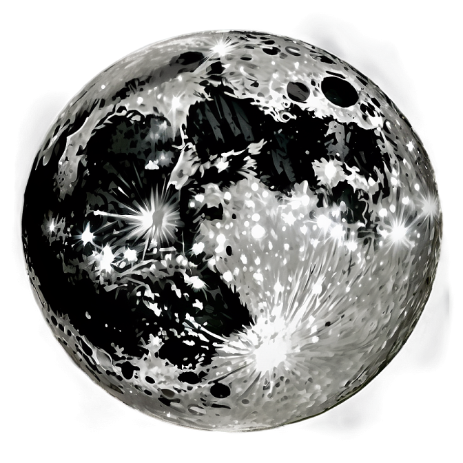 a black and white drawing of the moon
