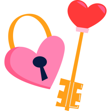 a heart lock and a key