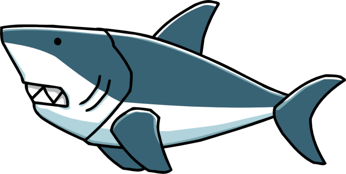 a cartoon shark with its mouth open