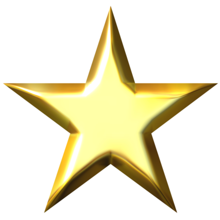 a gold star on a white background