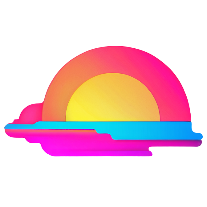an illustration of a plate with the sun in the background