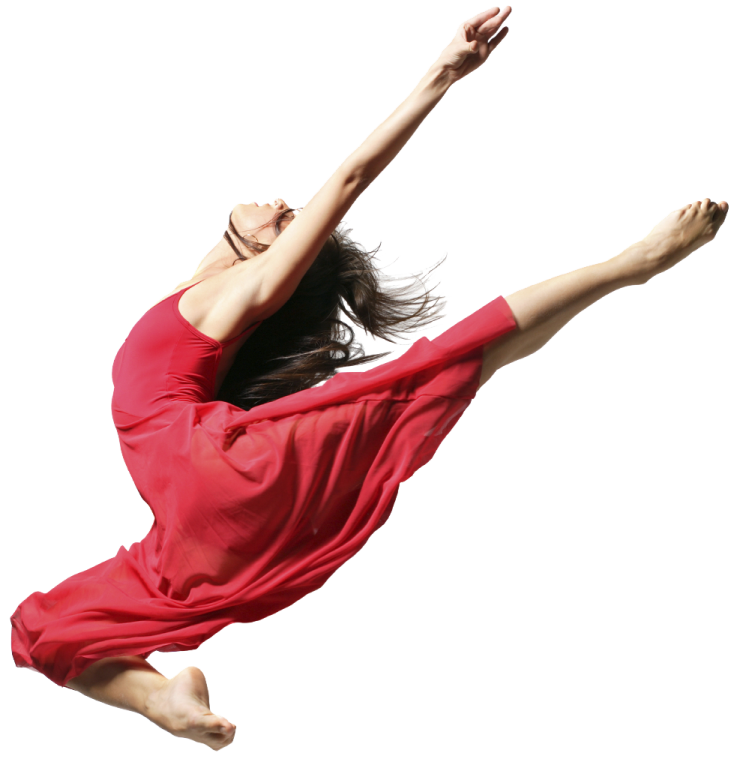 a woman jumping in the air
