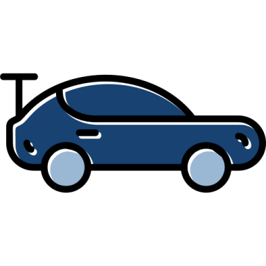 a car with the letter t on it