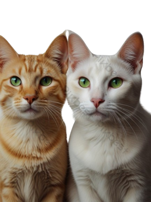 two cats sitting next to each other cats