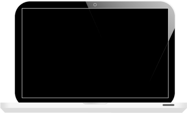 a laptop with a blank screen on it