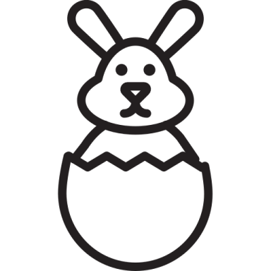 a black and white image of an easter bunny