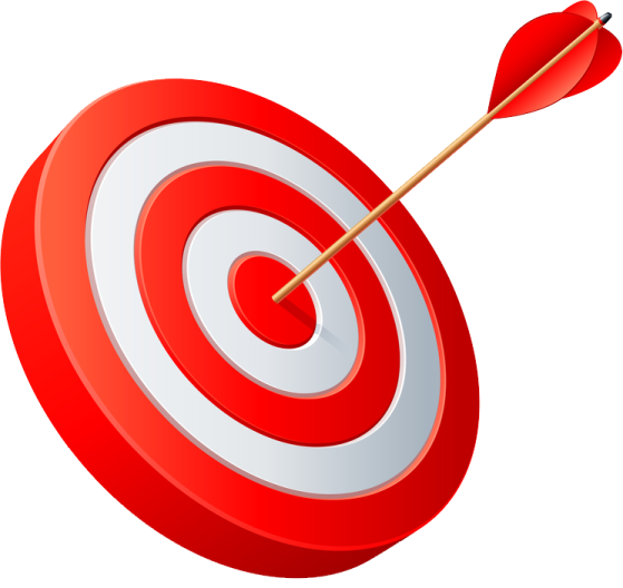 a red target with an arrow in the center
