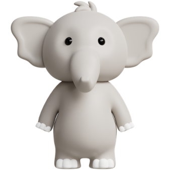 an elephant is standing on a white background