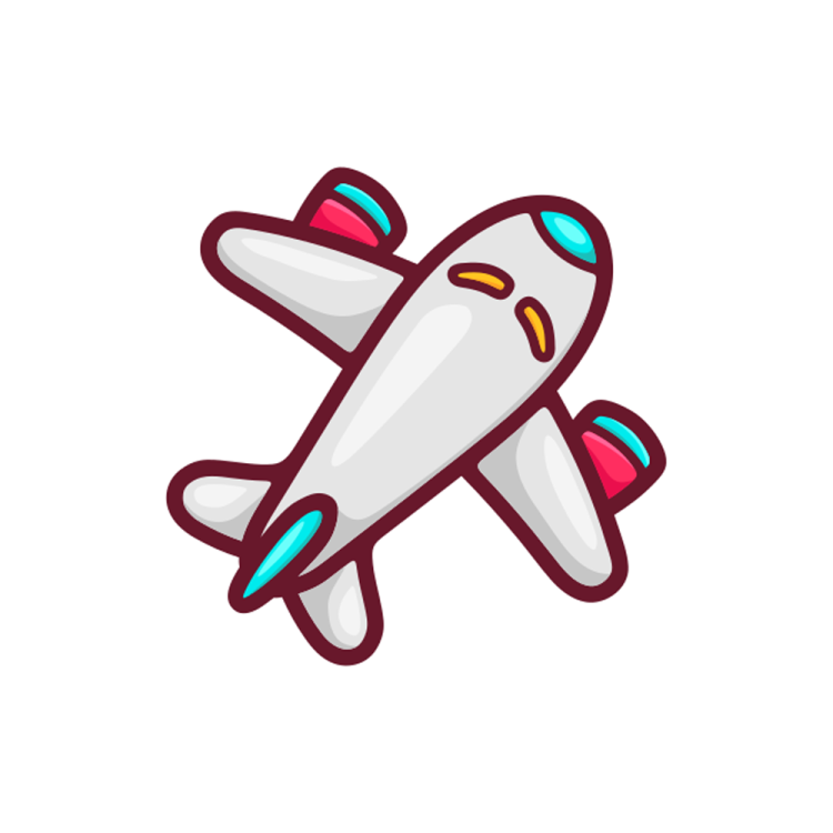 an airplane icon with a white background
