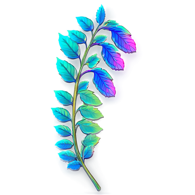 a blue flower with green leaves on it