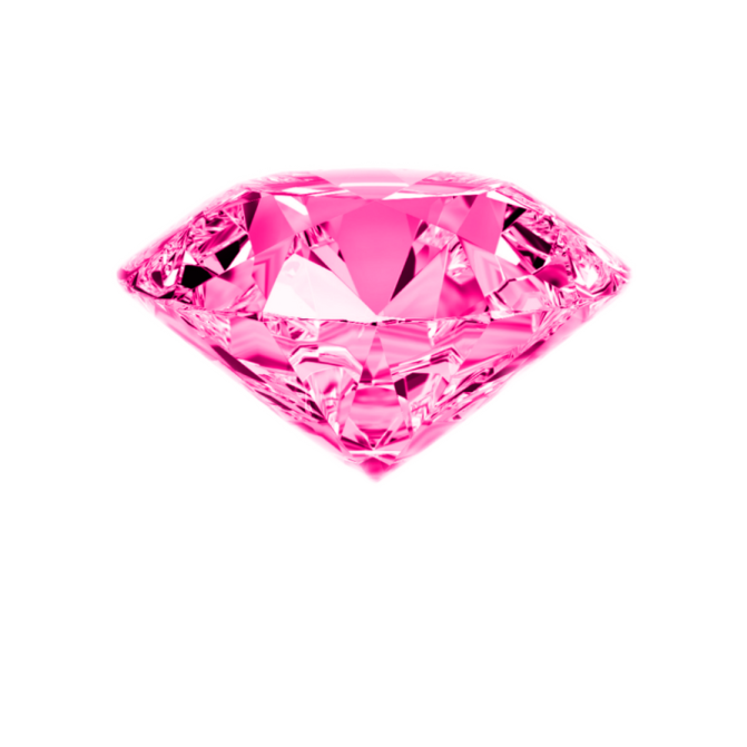a pink diamond on a white background