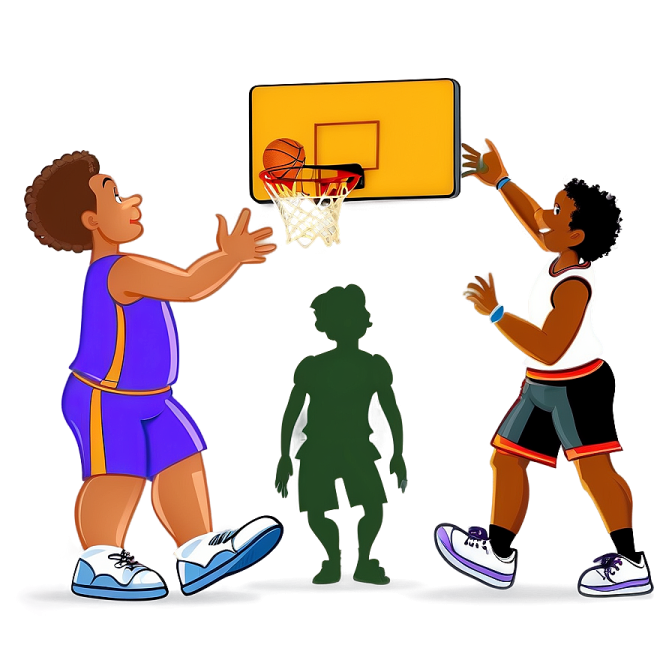 kids playing basketball clipart