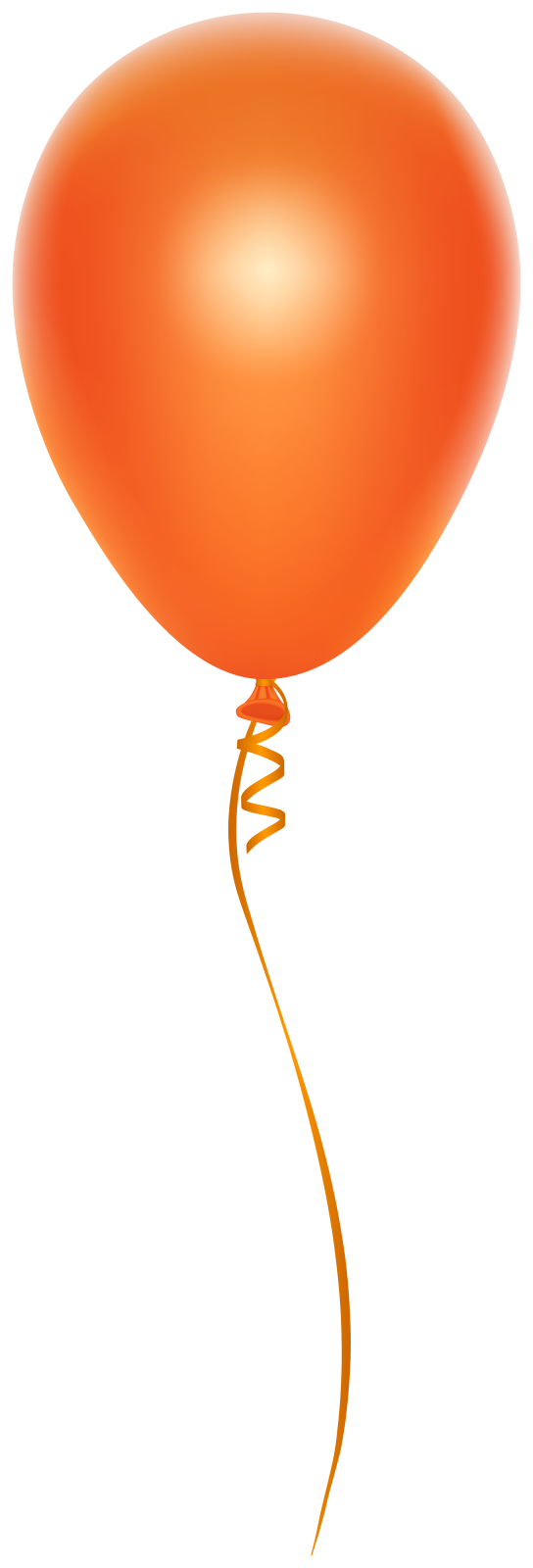 an orange balloon with a string attached to it