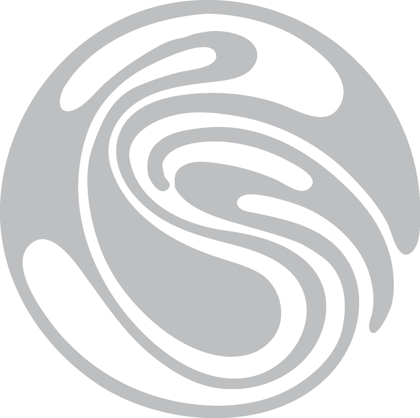 a white logo with the letter s on it