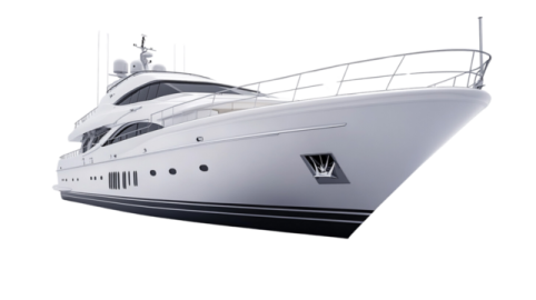 a white motor boat on the water