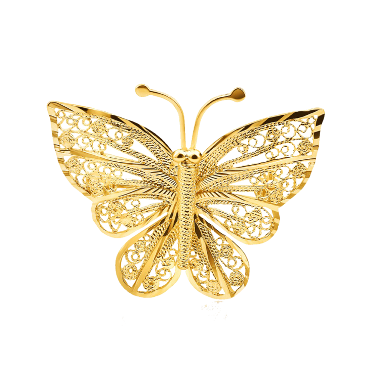 a gold butterfly broochle