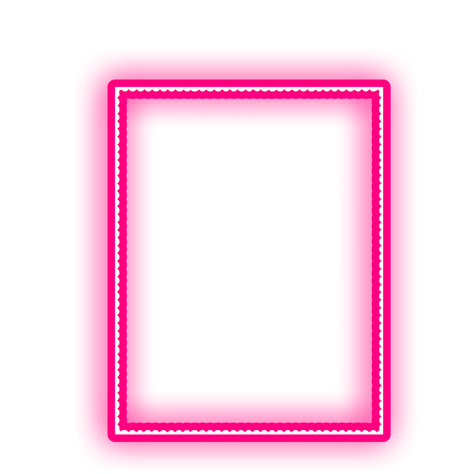 a pink neon frame on a white background
