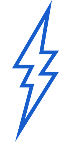 a blue lightning bolt