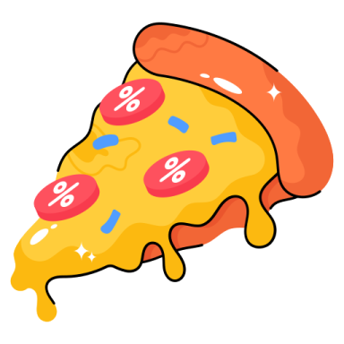 a slice of pizza on a white background