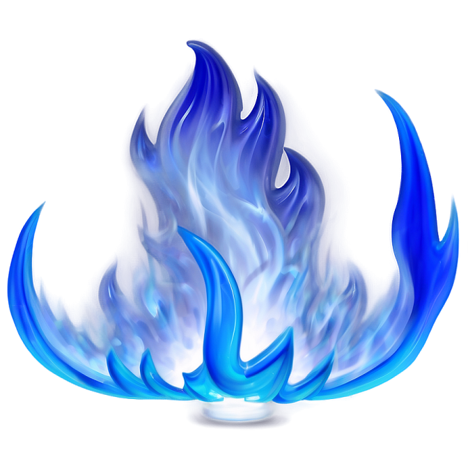 a blue flame on a white background