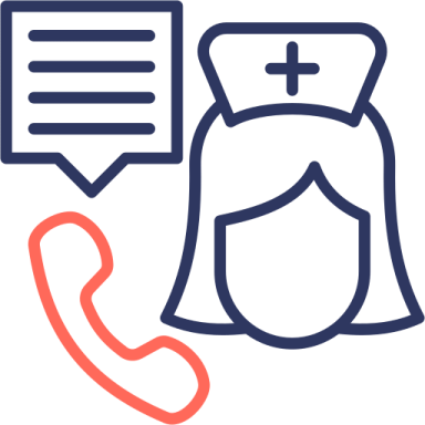 an icon of a phone and a speech bubble