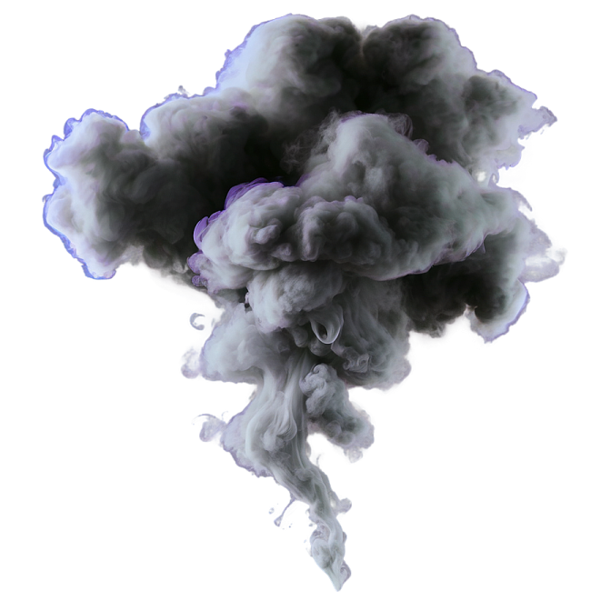 black smoke on a white background