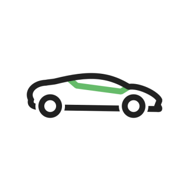 a car icon on a white background