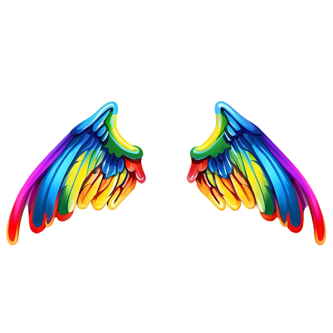 two colorful wings on a white background