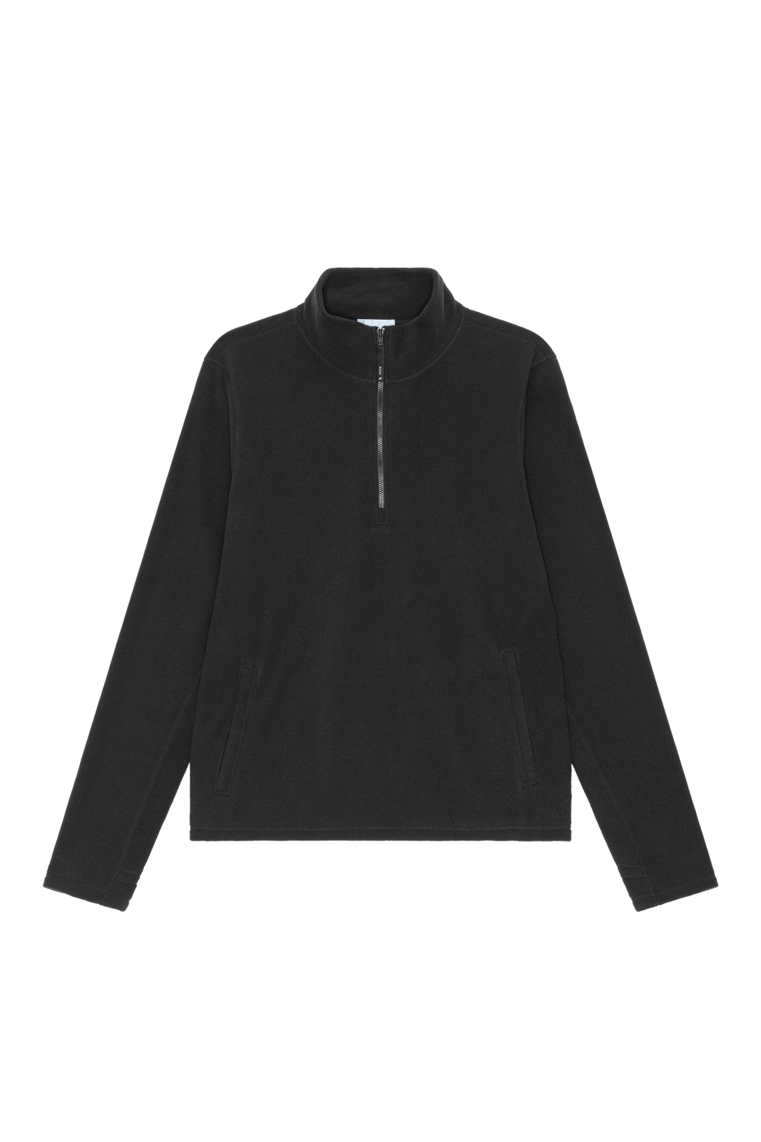 a picture of a black sweatshirt with zippers