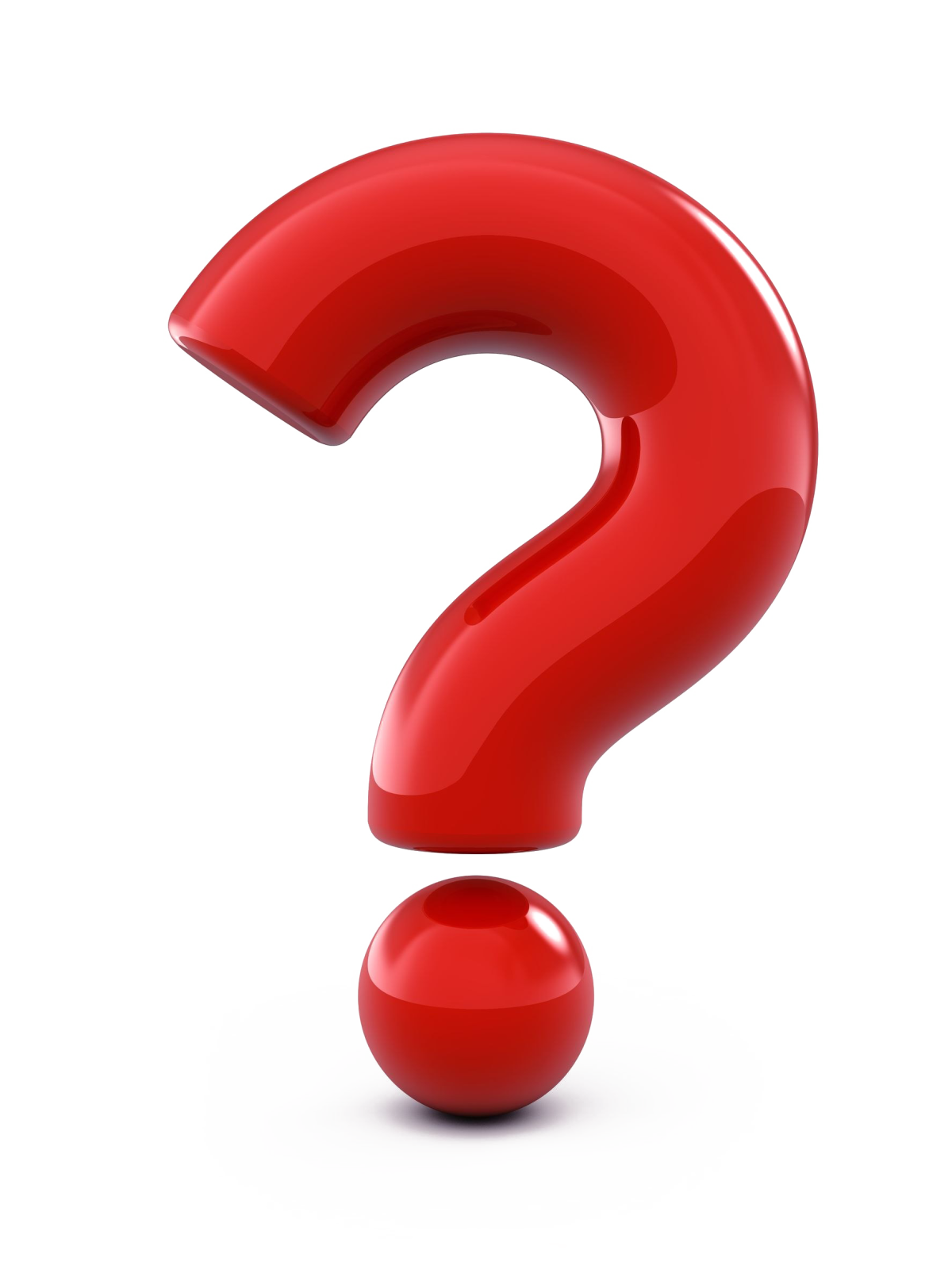 a red question sign on a white background