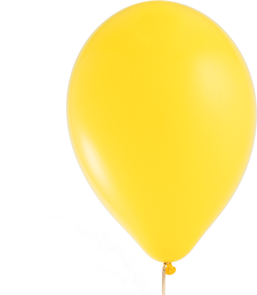 a yellow balloon on a white background