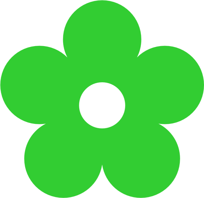 a green flower on a white background
