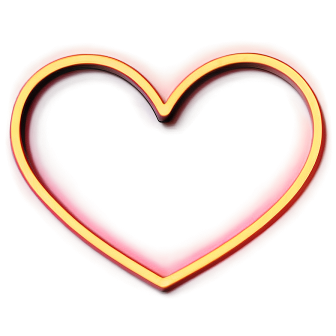 a heart shaped neon sign on a white background