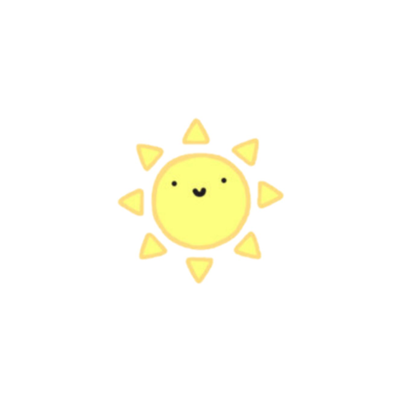 a yellow sun with a smiling face