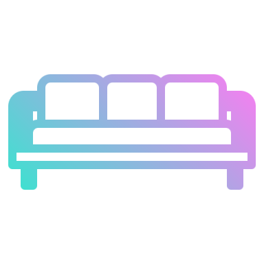 a couch with two pillows on it