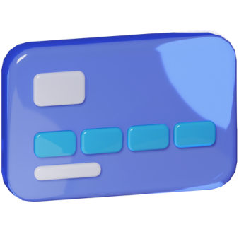 a blue and white button on a white background