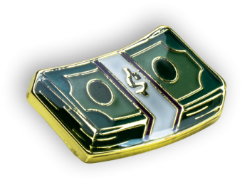 an image of a green and gold belt buckle
