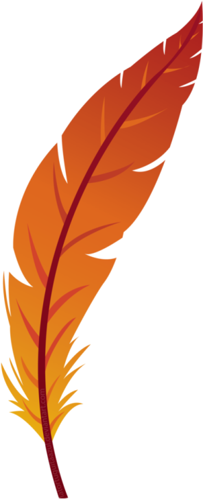 a red feather on a white background