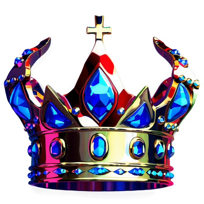 a colorful crown with a cross on top