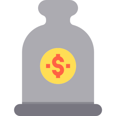 a money bag with a dollar sign on it