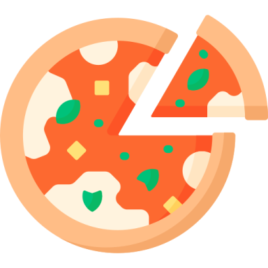 a slice of pizza on a white background