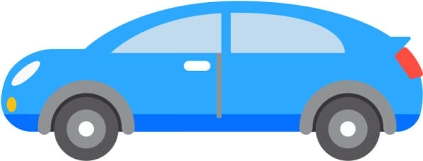 a blue car on a white background