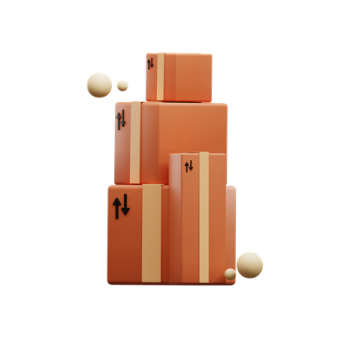a stack of boxes with a ball on top