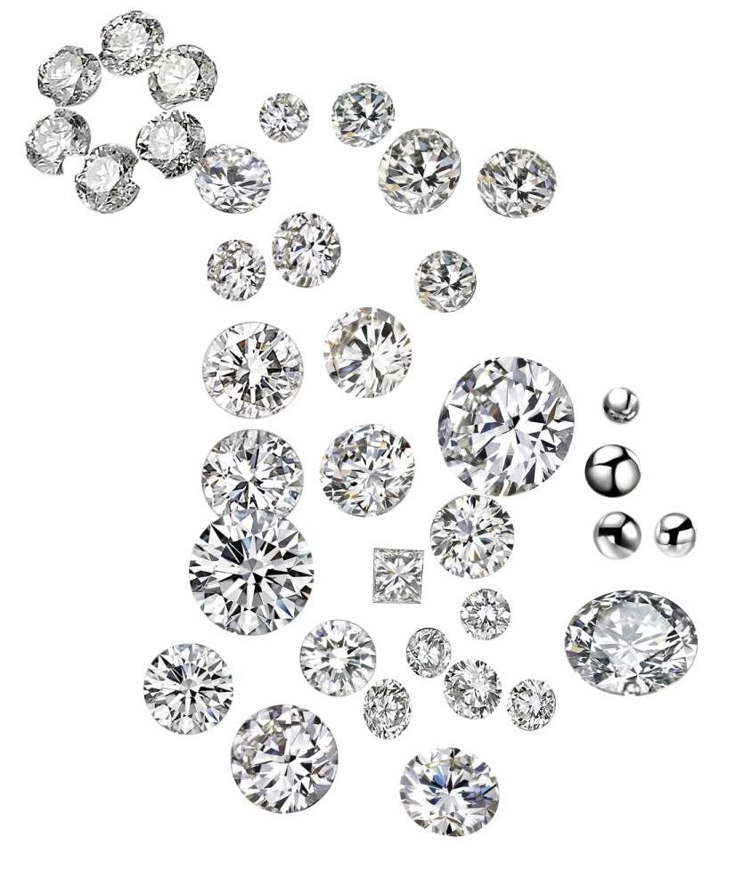 many diamonds on a white background